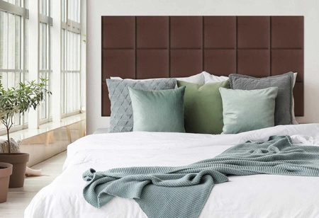 Polsterpaneel Quadra 40x40 cm braun stilvolles Wandpaneel quadratischer Veloursstoff modisches Finish für jede Einrichtung