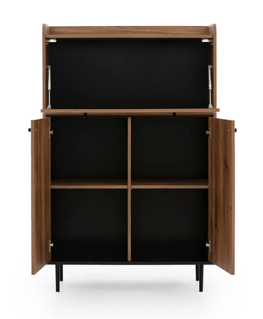 Kommode Apallo 90 cm Brandy Eiche Castello Original Design hohe Top Felgen Bar auf Metall Beine gesetzt