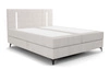 Boxspringbett Norco 160x200 ecru stilvolles Bett mit Bettwäsche Container Beleuchtung im Kopfteil gibt Einzigartigkeit