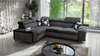 Schlafsofa Flavio II in Graphit / Graphit Ökoleder linke Ecke Schlafsofa offene Bar in der Seite der Möbel