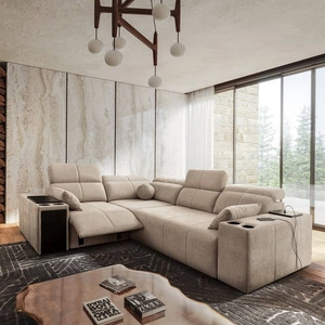 Ecksofa mit Schlaffunktion Tesalia II Lux beige links komfortables Ecksofa mit verschiebbarer Rückenlehne und ausziehbarem Fußteil