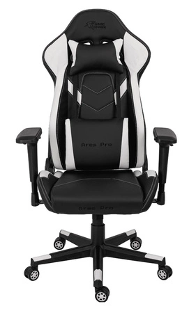 Gaming-Sessel Ares Pro schwarz/weiß komfortabler und funktionaler Sessel mit verstellbaren Armlehnen stabiles Metallgestell
