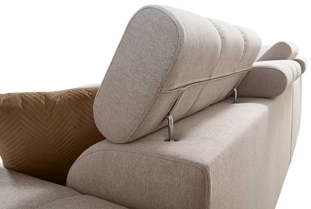 Ecksofa mit Schlaffunktion Bolmso III violett linkes Ecksofa mit Bettzeugcontainer Vollauszug in der Seite des Möbels