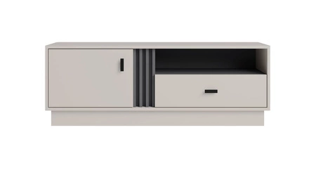 R=TV Schrank Estan 125 cm beige / anthrazit modernes Möbeldesign hochwertige Verarbeitung Regalkante mit Spezialfurnier verarbeitet