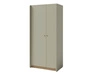 Kleiderschrank Olivio 90 cm eucalyptus / baltic oak dune modernes Design ABS-Finish dezente schwarze Griffe