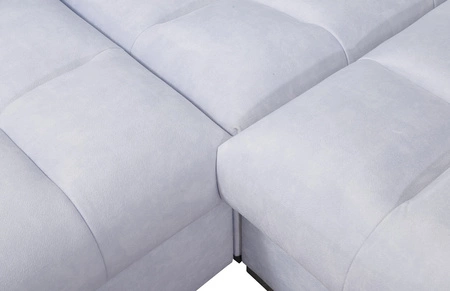 Ecksofa mit Schlaffunktion Luigi XII graues rechtsseitiges ein stilvolles Ecksofa für das Wohnzimmer in einer minimalistischen und eleganten Ausführung