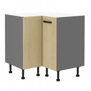 Chevron Eckküchenschrank 90x90 DN 2F BB Fronten mit dekorativem Fischgrätdekor feuchtigkeits- und beschädigungsbeständiger Schrank