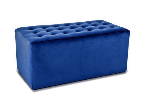 Lori Pouffe 76 cm marineblau idealer Hocker schmutz- und kratzfest Sitzpouffe mit bequemer Sitzfläche zart gesteppt