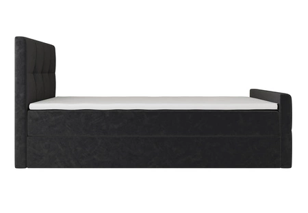 Boxspringbett Manhattan 120x200 graphit im modernen skandinavischen Stil mit gepolstertem Kopf- und Fußteil Bett mit Staukasten