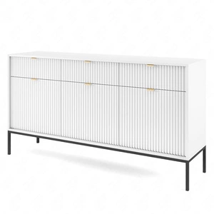 Kommode mit Schubladen Lovro 154 cm weiß modernes Design wird die Liebhaber von markanten Interieurs begeistern