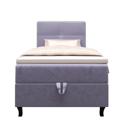 Boxspringbett Melba 120x200 hellblau Bett im modernen skandinavischen Stil mit gepolstertem Kopfteil Bett mit Staukasten