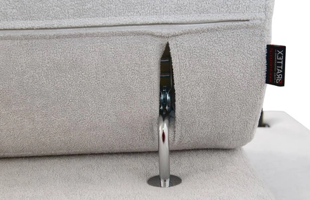 Ecksofa mit Schlaffunktion Flavio hellgrau / graphit links elegantes Ecksofa mit einer offenen Bar an der Seite des Möbels