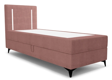 Boxspringbett Norco 80x200 rosa stilvolles Bett mit Staukasten Beleuchtung im Kopfteil fügt eine einzigartige Note