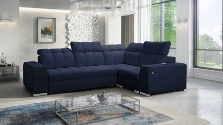 Ecksofa mit Schlaffunktion Luigi II marineblau rechtes Ecksofa mit Bettkasten für den alltäglichen Liegekomfort