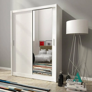 Schiebeschrank Miko 130 cm weiß moderne Garderobe ideal für ein Schlafzimmer Kleiderschrank oder Flur