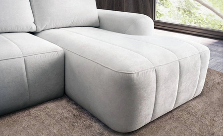 Ecksofa mit Schlaffunktion Bovec beige rechtsseitig stilvolles Ecksofa mit ergonomischer Form hydrophobem Stoff