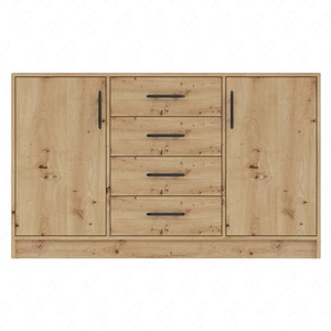 Kommode Caspe 140 cm Eiche handwerklich modernes Möbeldesign Kommodenkante mit speziellem ABS-Furnier bearbeitet