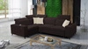 Ecksofa mit Schlaffunktion Kelly Sleek II braun links elegantes Ecksofa für Wohnzimmer aus strapazierfähigem Webstoff