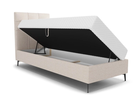 Boxspringbett Irvine 90x200 beige Stilvolles Bett mit Bettzeugablage und hohem Kopfteil besticht durch sein elegantes Design