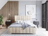 Polsterbett Amby 140x200 beige stilvolles Bett mit Bettzeugablage komfortables Kopfteil besticht durch sein elegantes Design