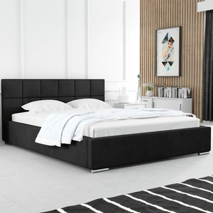 Polsterbett Costa 140x200 schwarz stilvolles Bett mit Bettzeugablage komfortables Kopfteil besticht durch elegantes Design