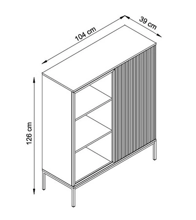 Amma 104 cm beige niedrige Vitrine wird Liebhaber von ausdrucksstarken Interieurs begeistern ideal für das Wohnzimmer und Esszimmer dekorative geriffelte Front
