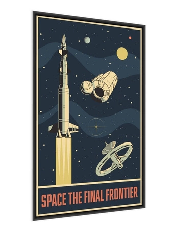 Poster Vintage Kosmos 70x100 gerahmt Poster Präzision Druck mit stilvollen Grafiken perfekte Dekoration für Wohnzimmer oder Schlafzimmer