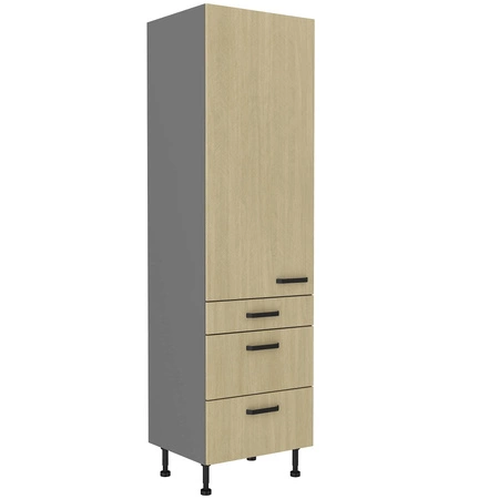 Chevron 60 DKS-215 3S 1F Küchenschrank mit Schubladenfronten mit dekorativem Fischgrätdekor feuchtigkeits- und beschädigungsbeständiger Schrank