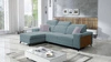 Ecksofa mit Schlaffunktion Kelly arctic blue linke Seite geflochten Komfort und Funktionalität Eckseite mit Latten abgeschlossen