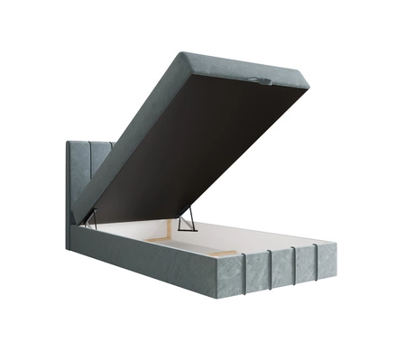 Boxspringbett Casey 100x200 türkis im modernen skandinavischen Stil mit gepolstertem Kopfteil Bett mit Staukasten