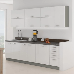 Bianka Küchenmöbel Set 260 cm glänzende Fronten einzigartiger Stil der Schränke wird das Innere einer jeden Küche passen