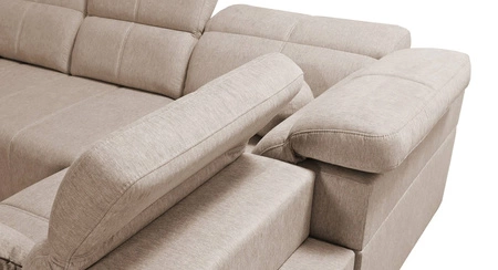 Ecksofa mit Schlaffunktion Tesalia III Lux Esche grau rechts Ecksofa mit ausziehbarem Fußteil Schiebefunktion der Rückenlehne