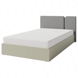 Bett Paguro 120x200 cm Eukalyptus mit Lagerung ideal für ein Kinderzimmer mit gepolstertes Kopfteil