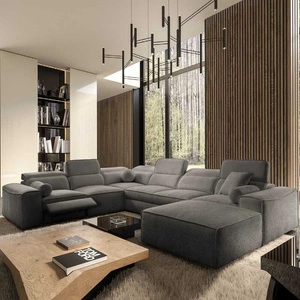 Ecksofa mit Schlaffunktion Viano VIII Lux grau rechts Design-Ecksofa mit ausziehbarem Fußteil Bettzeug-Container
