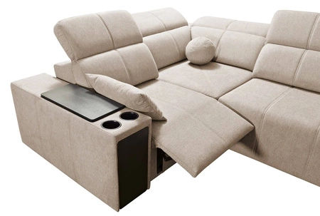 Ecksofa mit Schlaffunktion Tesalia IV Lux braun rechtsseitig stilvolles Ecksofa mit ausziehbarem Fußteil und Schiebefunktion der Rückenlehne