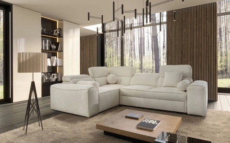 Ecksofa mit Schlaffunktion Viano II creme Designer Schlafsofa perfekt für moderne Wohnlandschaften