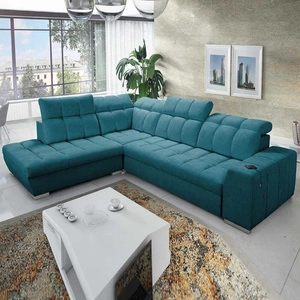 Ecksofa mit Schlaffunktion Luigi VII türkis linkes Komfort-Ecksofa in moderner Form