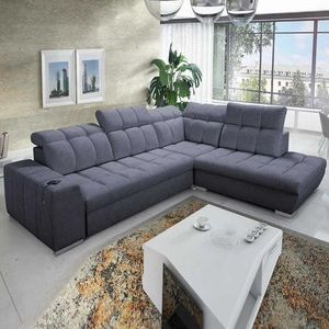 Ecksofa mit Schlaffunktion Luigi VII graphit rechte Ecke komfortables Schlafsofa in einer modernen Form gehalten