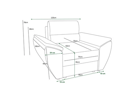 Sessel Fogu Honig-Gelb modernes Design bequemer Sessel für Wohnzimmer Kordstoff mit ausdrucksvollen Streifen breite Armlehnen
