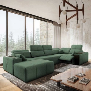 Ecksofa mit Schlaffunktion Tesalia IV Lux mint links stilvolles Ecksofa mit ausziehbarem Fußteil und Schiebefunktion der Rückenlehne