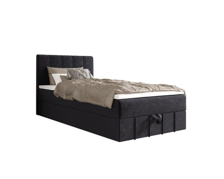 Boxspringbett Casey 100x200 graphit im modernen skandinavischen Stil mit gepolstertem Kopfteil Bett mit Staukasten