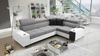 Ecksofa mit Schlaffunktion Dafni II grau weiß rechts geflochtenes Ecksofa mit Bettzeugstauraum Vollauszug