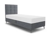 Boxspringbett Irvine 90x200 grau stilvolles Bett mit Bettzeugablage und hohem Kopfteil besticht durch sein elegantes Design