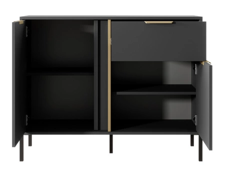 Kommode Golden 103 cm anthrazit modernes Design Goldrandgriff verleiht Eleganz ideale Kommode für modernes Interieur