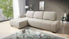 Ecksofa mit Schlaffunktion Gentle hellbeige linke Seite stilvolles Design Ecksofa-Bett zeichnet sich durch seine abgerundete Form aus