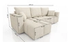 Ecksofa mit Schlaffunktion Linco hellbeige universal Ecksofa für Wohnzimmer mit modernem Design aus Boucle-Stoff