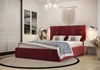 Polsterbett Hestia 140x200 mit Stauraum Dunkelrot moderner skandinavischer Stil mit bequemem Kopfteil