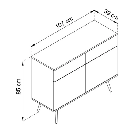Schubladenkommode Luxury 107 cm weiß modernes Design Wohnzimmer Kommode Körper mit Gold trim schwarzen Metallbeinen gekrönt