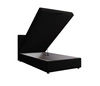 Boxspringbett Fresno 90x200 schwarz im modernen skandinavischen Stil mit gepolstertem Kopfteil Bett mit Staukasten