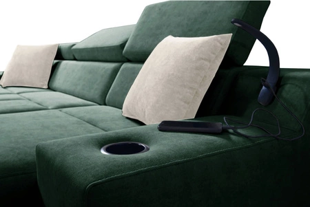 Ecksofa mit Schlaffunktion Alcamo burgund/weiß rechts stilvolles Ecksofa mit einer ausziehbaren praktischen Schublade an der Seite des Möbels